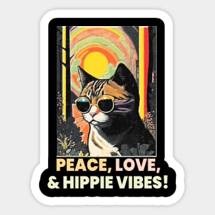 "Peace, Love, & Hippie Vibes!" Sticker